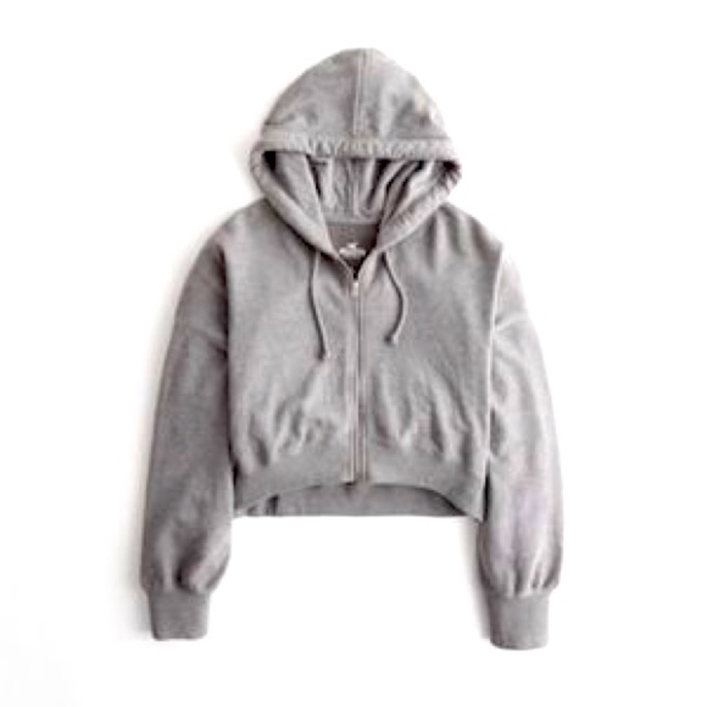 Hollister cropped grey hoodie!